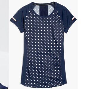 J. Crew x New Balance Polka Dot Short Sleeve Workout Top